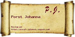 Porst Johanna névjegykártya